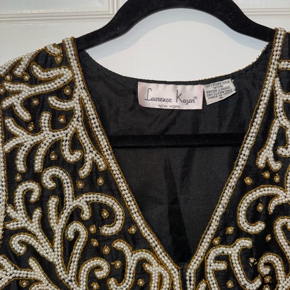 Laurence Kazar Pearl Beaded Top/Vest - Picture 2 of 6